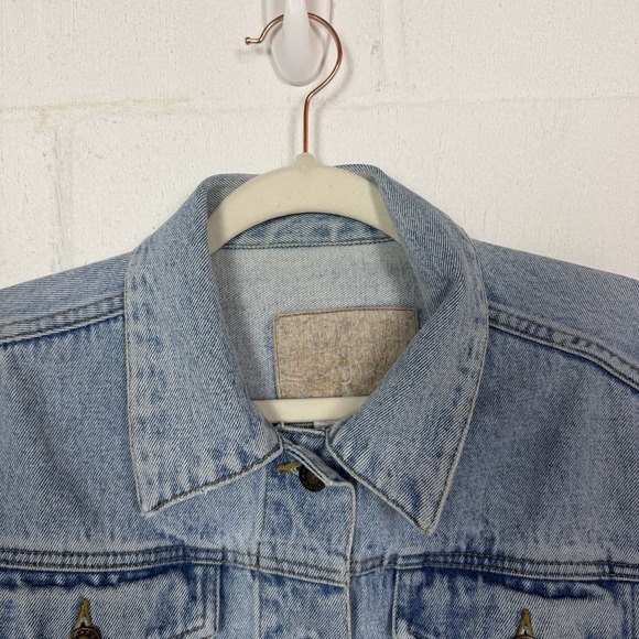 VTG Moda Int'l Denim Jean Jacket 90s Y2K Oversized Baggy Skater Street Grunge XS - Picture 2 of 15